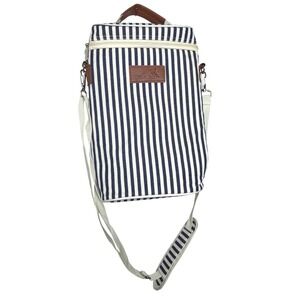 Tirrinia 2 Bottle Wine Carrier Insulated Cooler Bag Navy White Stripe WB220